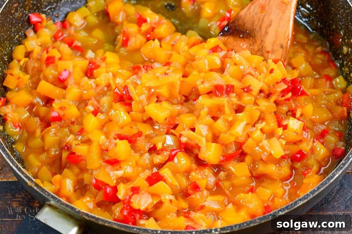 cooked mango chutney in a pan