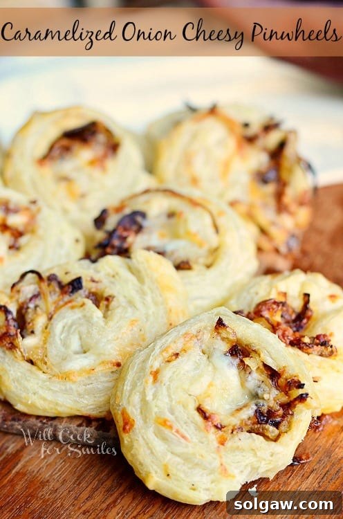 Caramelized Onion Cheesy Pinwheels