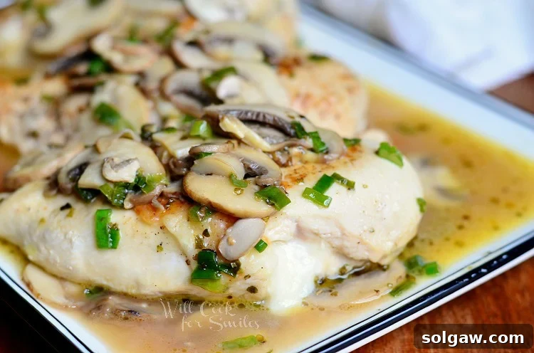 Stuffed Light Chicken Marsala recipe on a plate