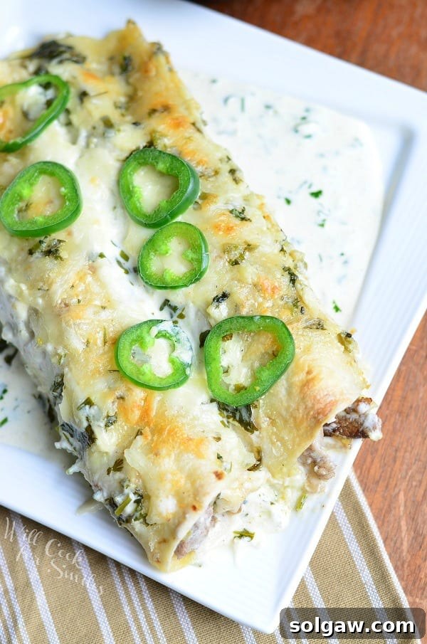 Creamy Jalapeño-Cilantro Steak Enchiladas 4 Preparing the fresh ingredients for your delicious steak enchiladas.
