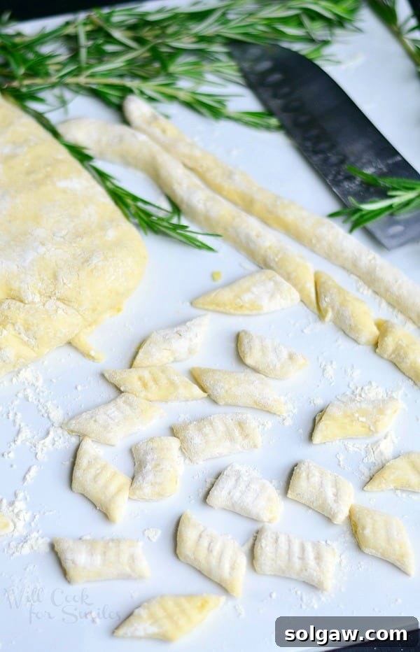 Homemade Gnocchi, a soft Italian potato dumpling dish.
