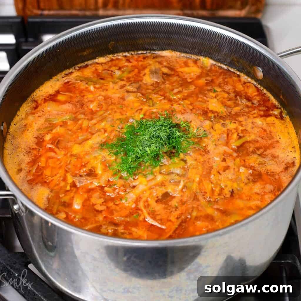 adding fresh minced dill weed to the cooked soup with finish it off. 