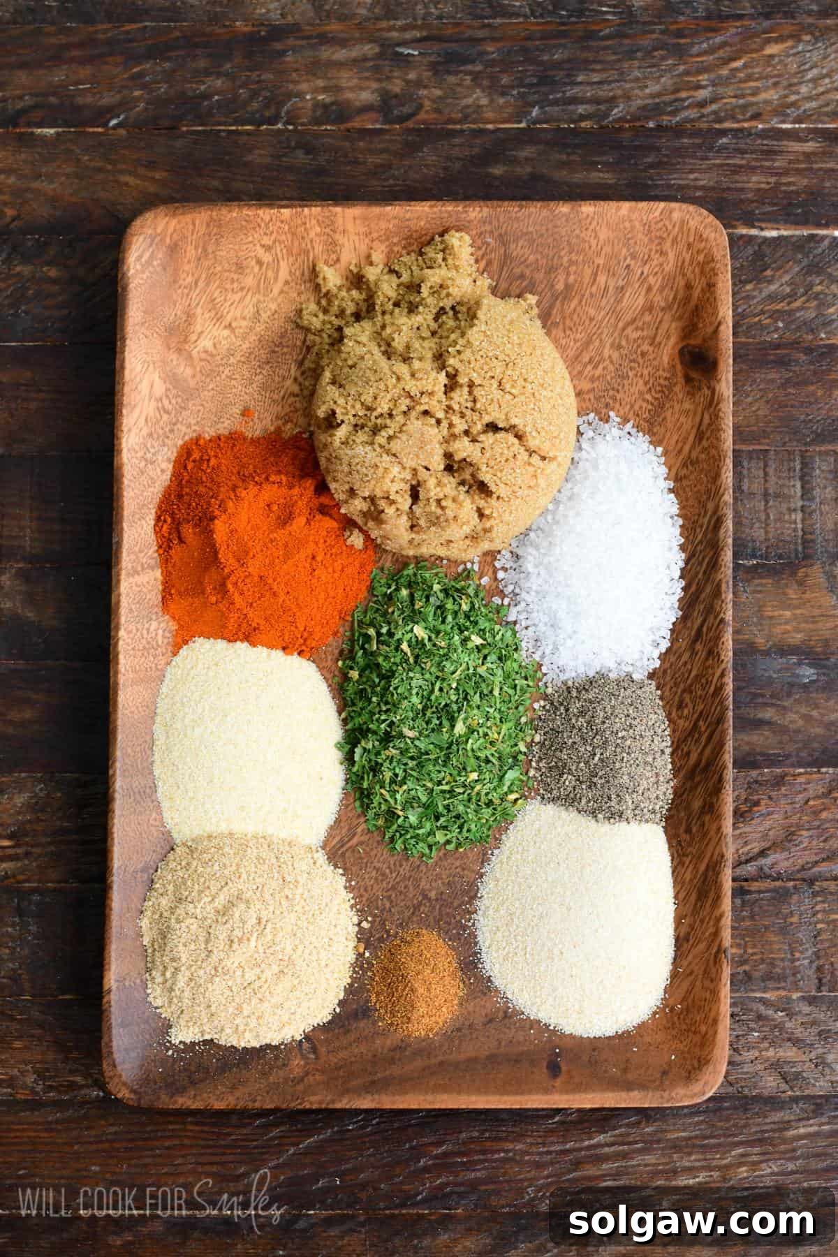 unlabeled labeled ingredients to make homemade pork rub.