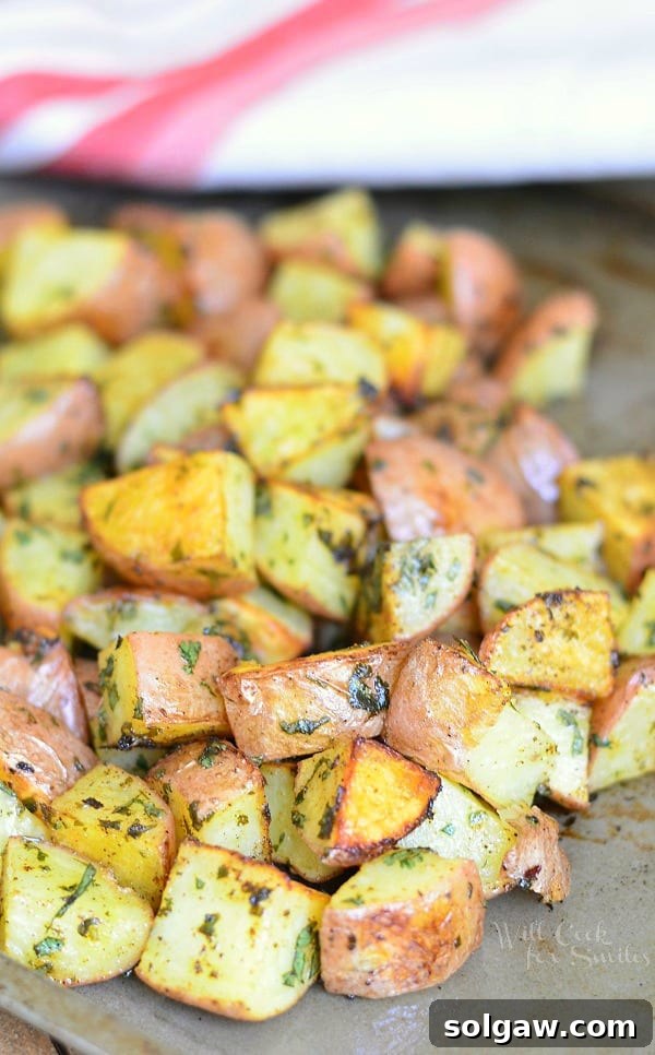 Cilantro Lime Roasted Potatoes | a flavorful side dish with smoky chipotle and zesty lime