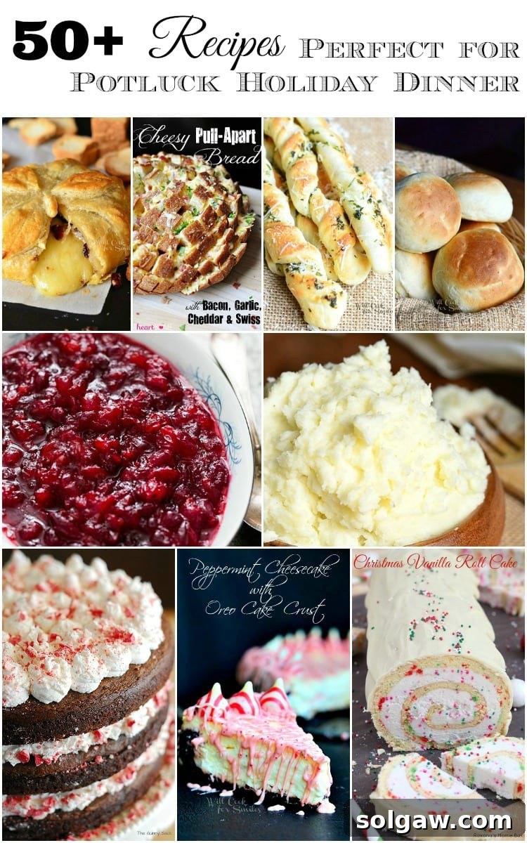 collage of 50 potluck recipes 