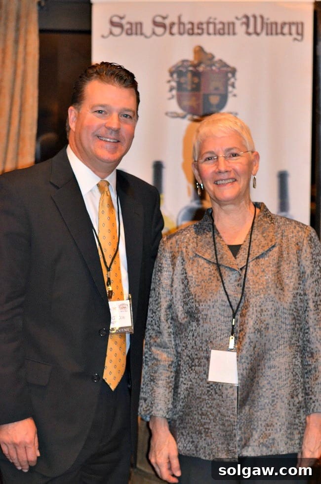 Charles G. Cox and Jeanne Burgess at San Sebastian Winery