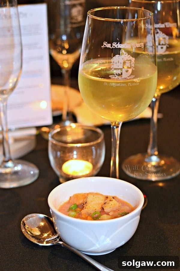Stover Reserve paired with fresh Seafood Menorcan Chowder